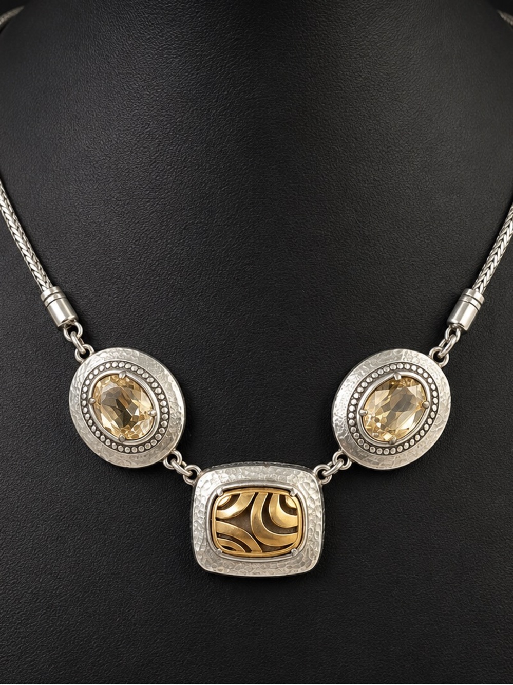 Brighton blessed your true color silver gem necklace champagne Swarovski crystal